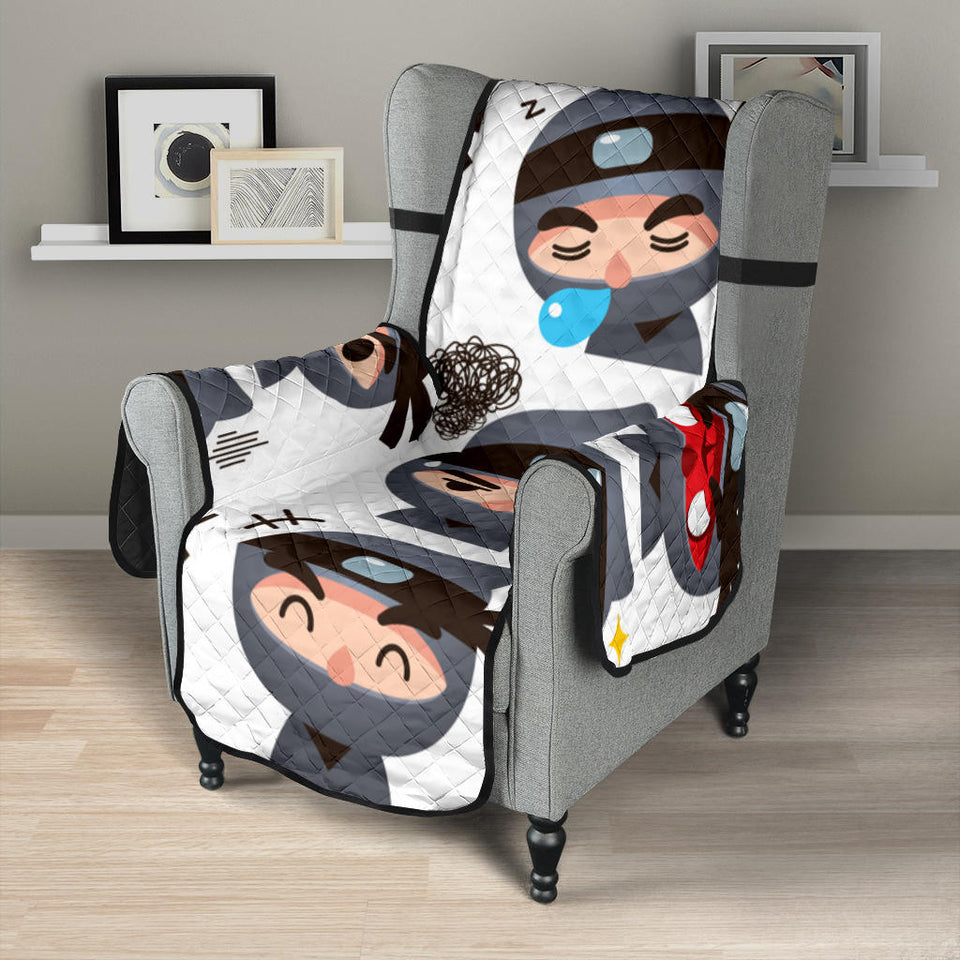 Cute ninja design pattern Chair Cover Protector