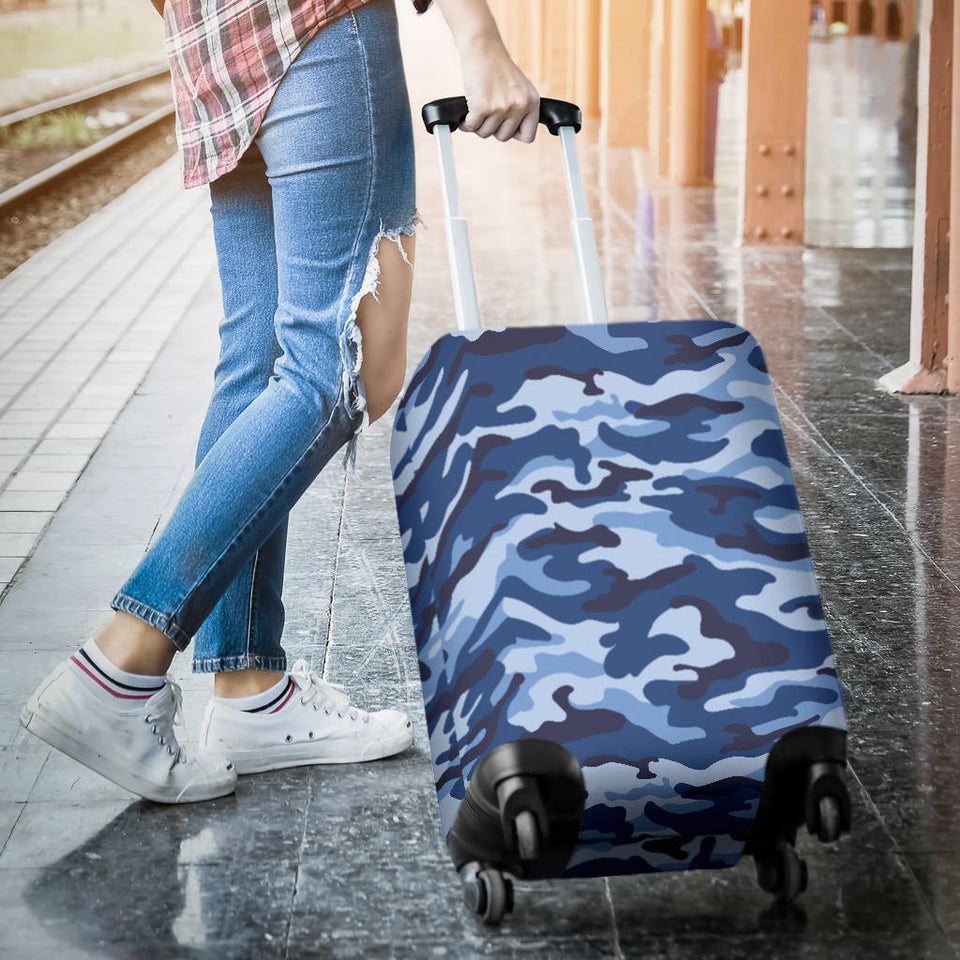 Blue Camo Camouflage Pattern Luggage Covers