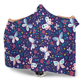 Colorful Butterfly Flower Pattern.Eps Hooded Blanket