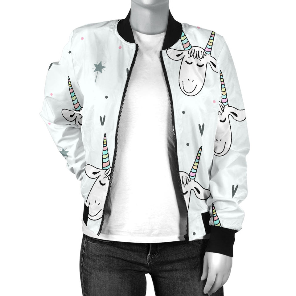 Cute Goat Design Pattern Women'S Bomber Jacket