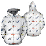 Cute Helicopter Star Pattern Zip Up Hoodie