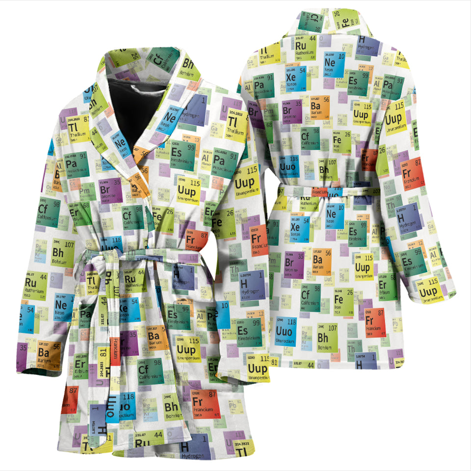 Chemistry Periodic Table Pattern Print Design 05 Women's Bathrobe