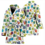 Chemistry Periodic Table Pattern Print Design 05 Women's Bathrobe