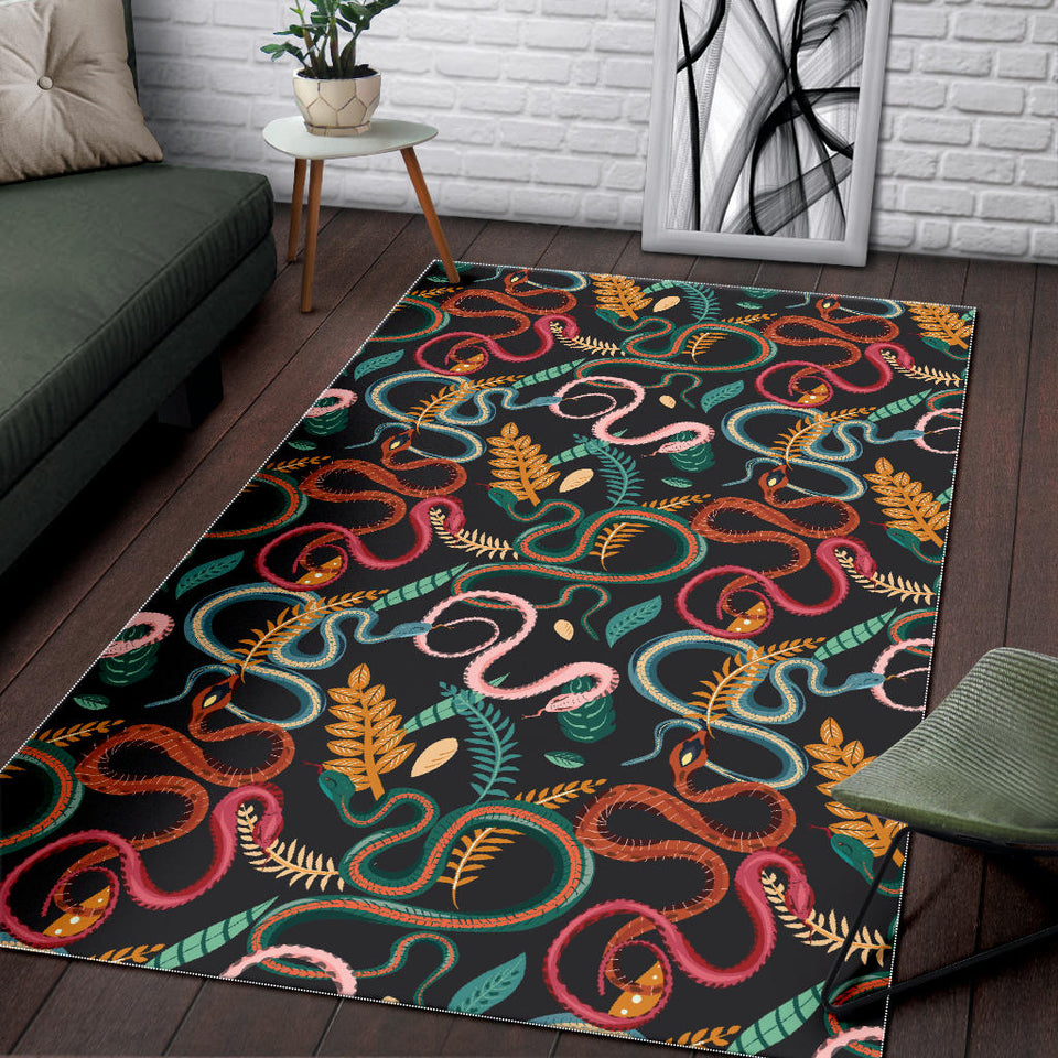 Colorful Snake Plant Pattern Area Rug