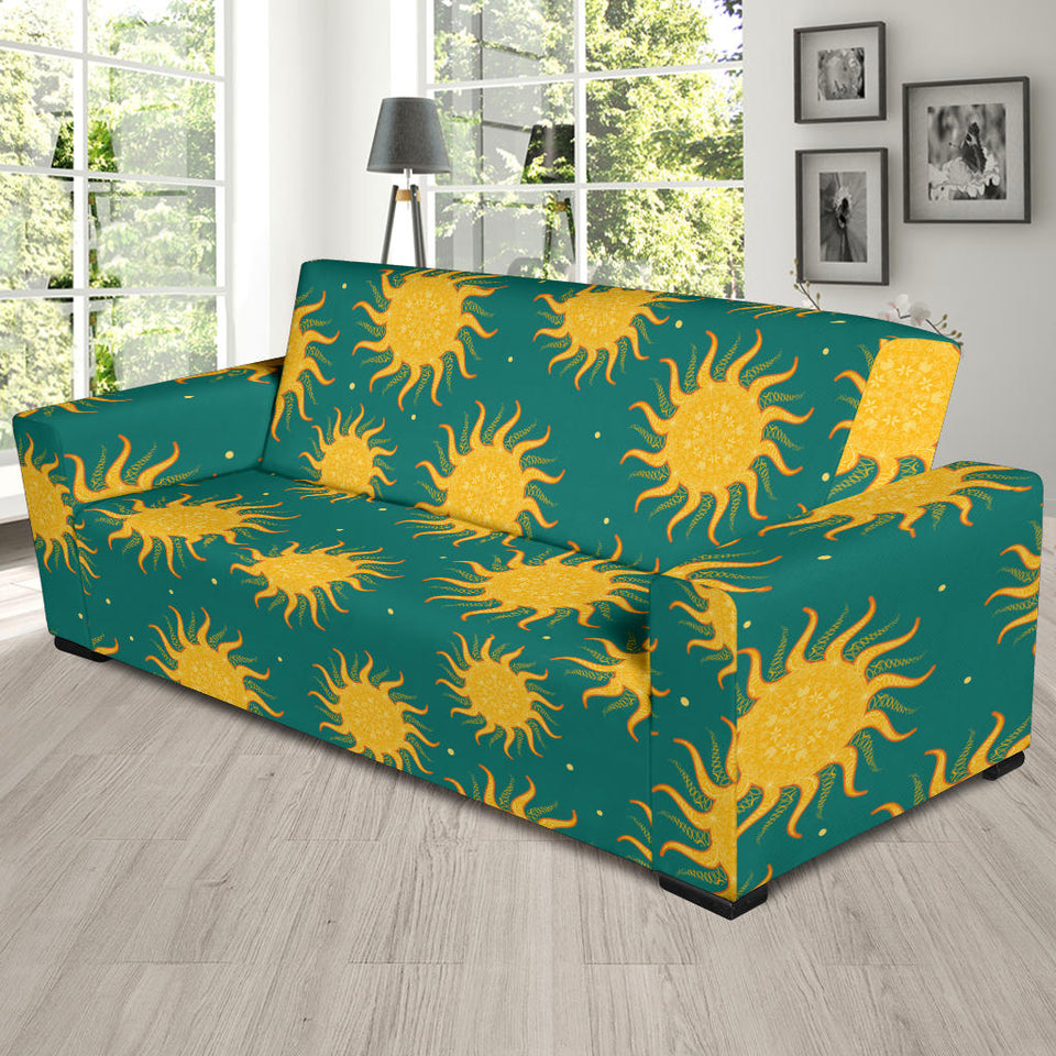 Sun Green Background Sofa Slipcover