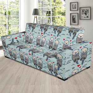 Lovely Sea Otter Pattern Sofa Slipcover