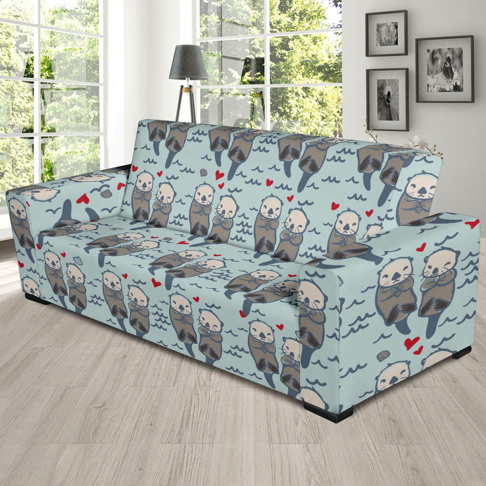 Lovely Sea Otter Pattern Sofa Slipcover