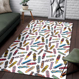 Skate Board Pattern Print Design 05 Area Rug