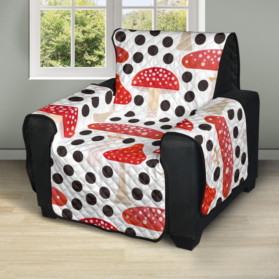 Red mushroom dot pattern Recliner Cover Protector