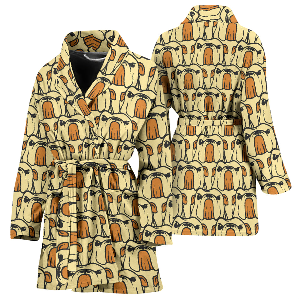 English Bulldog Pattern Print Design 02 Women's Bathrobe