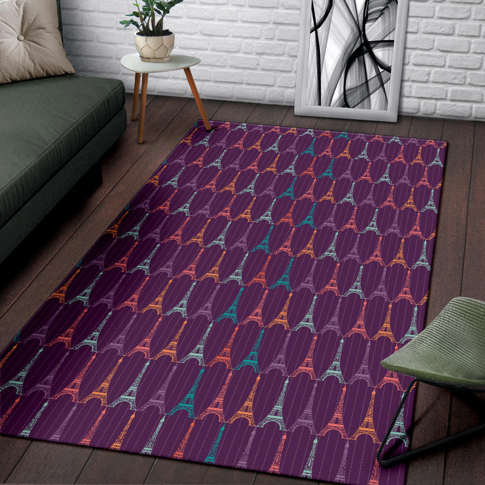 Eiffel Tower Pattern Print Design 05 Area Rug