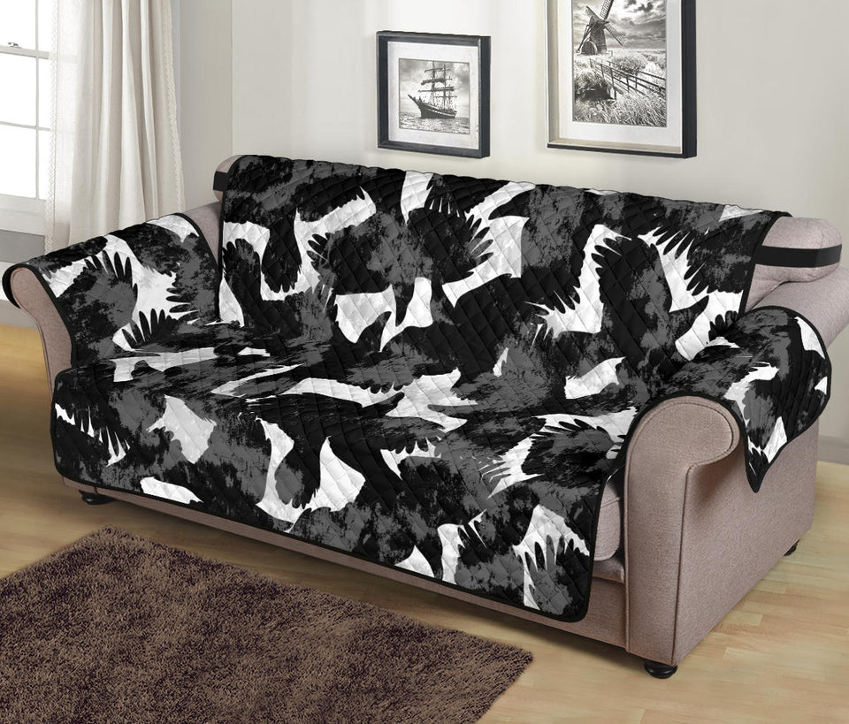 Crow illustration pattern Sofa Cover Protector