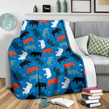 Colorful Rhino Pattern Premium Blanket