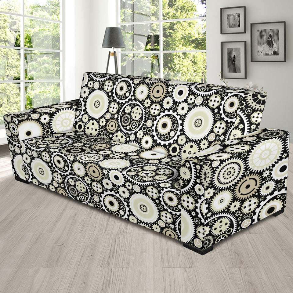 Gear Pattern Print Design 02 Sofa Slipcover