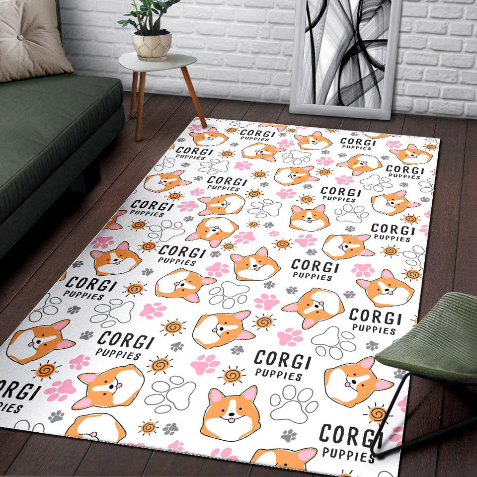 Corgi Dog Pattern Area Rug