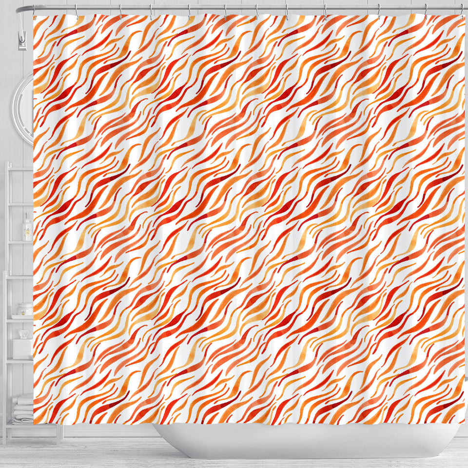 Fire Flame Watercolor Pattern Shower Curtain Fulfilled In US
