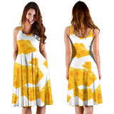 Cheese Slice Pattern Sleeveless Midi Dress