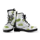 Cucumber Sketch Pattern Leather Boots