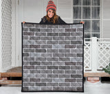 Brick Printed Pattern Print Design 05 Premium Quilt