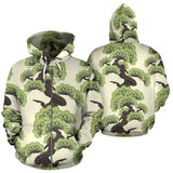 Bonsai Pattern Zip Up Hoodie