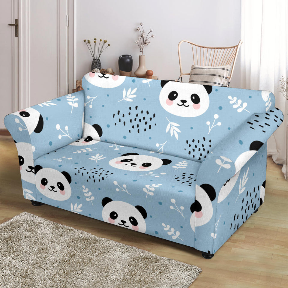 Cute Panda Pattern Loveseat Couch Slipcover