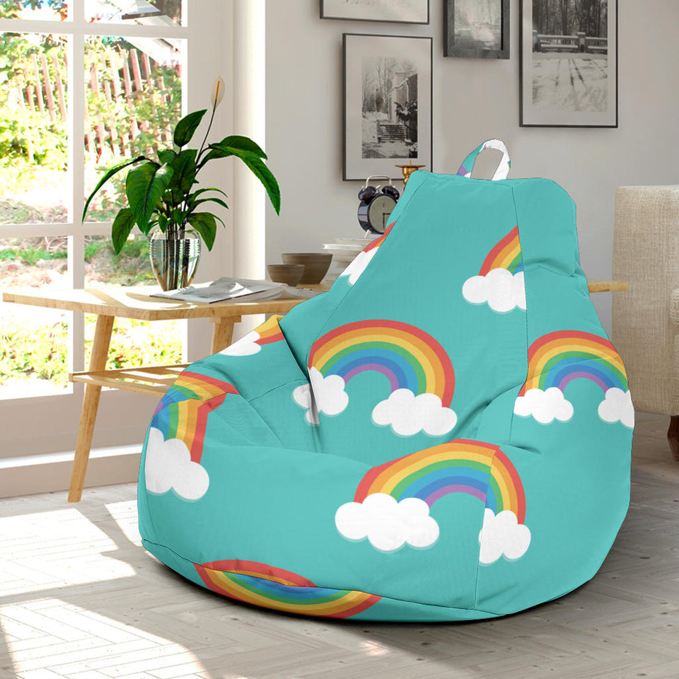 Rainbow Pattern Green Background Bean Bag Cover