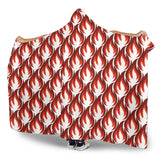 Fire Flame Symbol Design Pattern Hooded Blanket