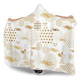 Beautiful Gold Japanese Pattern Hooded Blanket
