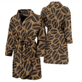 Coffee Bean On Brown Background Men'S Bathrobe