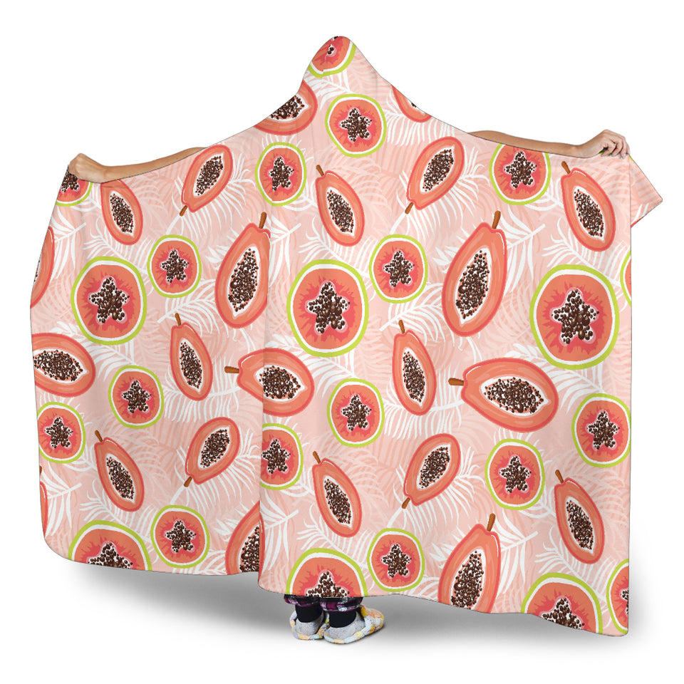 Papaya Leaves Pattern Hooded Blanket