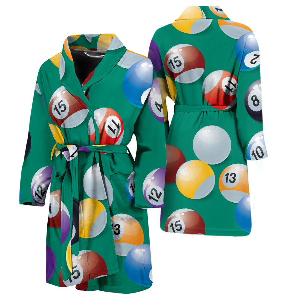 Billiard Ball Pattern Print Design 01 Men's Bathrobe