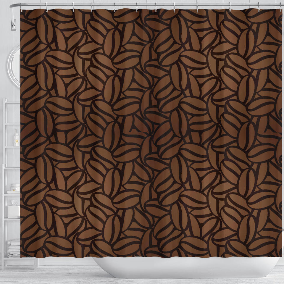 Coffee Bean Pattern Shower Curtain Fulfilled In US