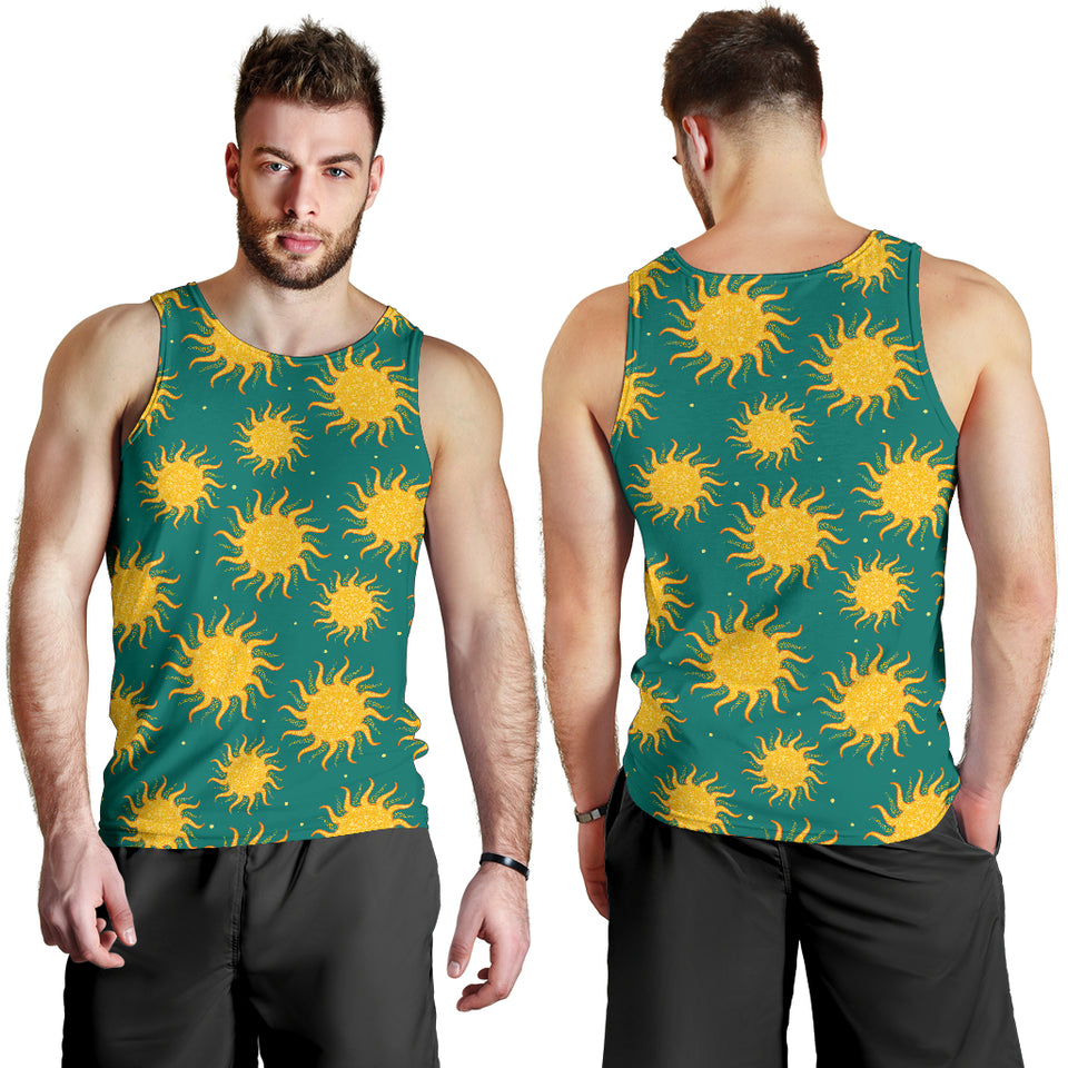 Sun green background Men Tank Top