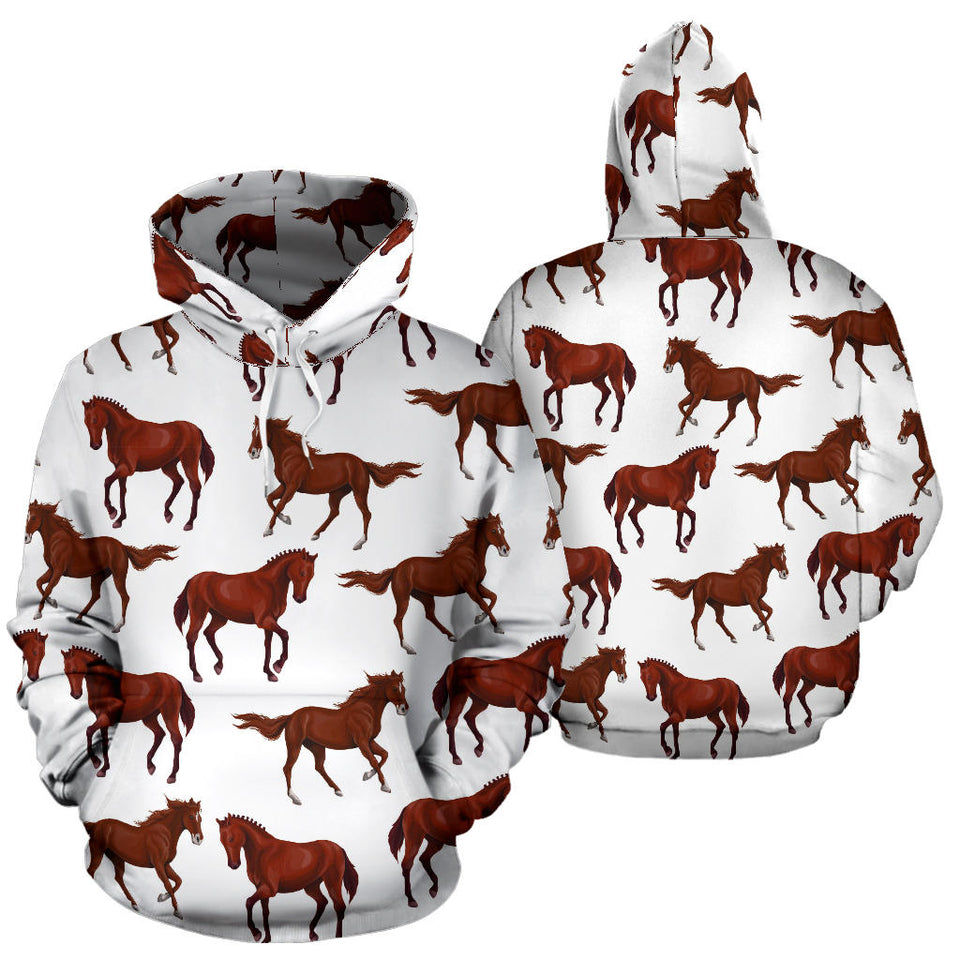 Horses Running Pattern Background Men Women Pullover Hoodie