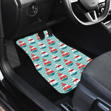 Red White Sailboat Wave Background Front Car Mats