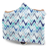 Zigzag  Chevron Blue Pattern Hooded Blanket