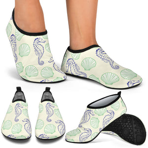 Seahorse Shell Pattern Aqua Shoes