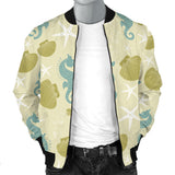 Seahorse Shell Starfish Pattern Background Men'S Bomber Jacket