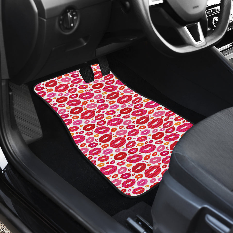 Lips Pattern Print Design 01 Front Car Mats
