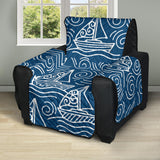 Hand drawn sailboat pattern Recliner Cover Protector