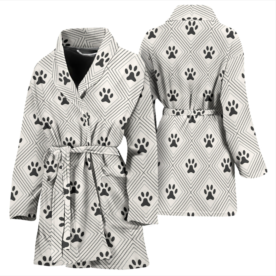 Dog Paws Pattern Print Design 03 Women's Bathrobe