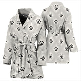 Dog Paws Pattern Print Design 03 Women's Bathrobe