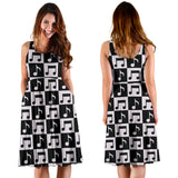 Music Notes Pattern Print Design 01 Sleeveless Midi Dress