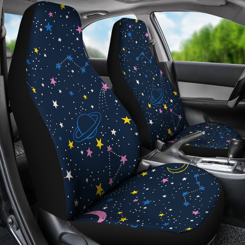Space Pattern With Planets, Comets, Constellations And Stars  Universal Fit Car Seat Covers