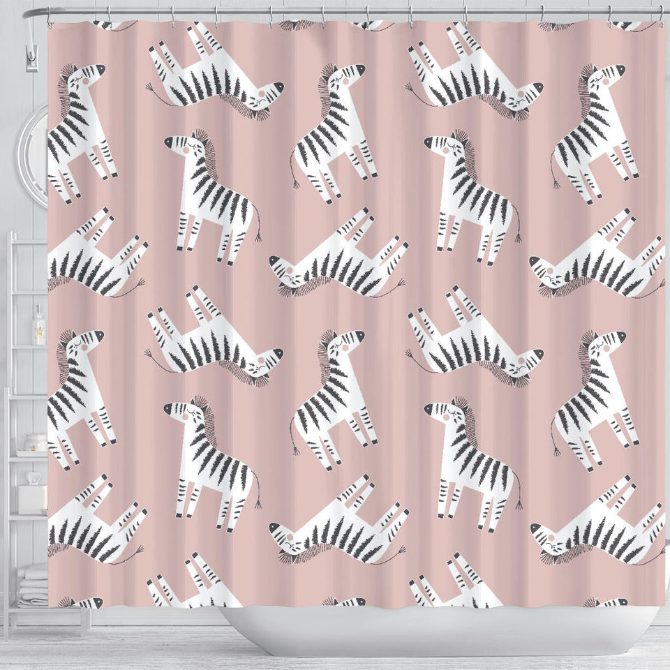 Cute Zebra Pattern Shower Curtain Fulfilled In US