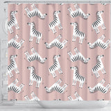Cute Zebra Pattern Shower Curtain Fulfilled In US