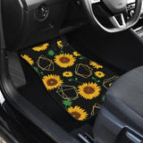 Sunflower Golden Polygonal Shapes Front And Back Car Mats