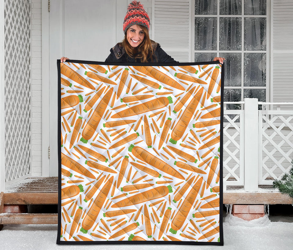 Carrot Pattern Print Design 02 Premium Quilt