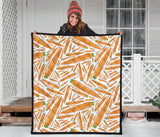 Carrot Pattern Print Design 02 Premium Quilt