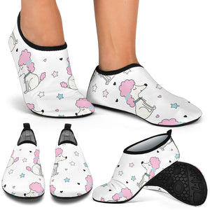 Cute Poodle Dog Star Pattern Aqua Shoes